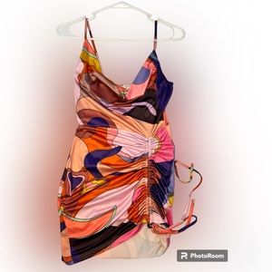 Fashion Nova Pink Multicolor Mini Dress